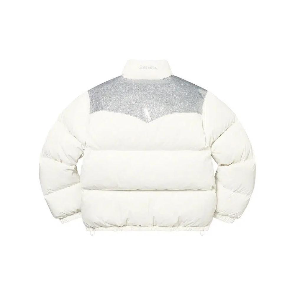 Пуховики Supreme Glitter Yoke Down Puffer Jacket 'Белый' 2
