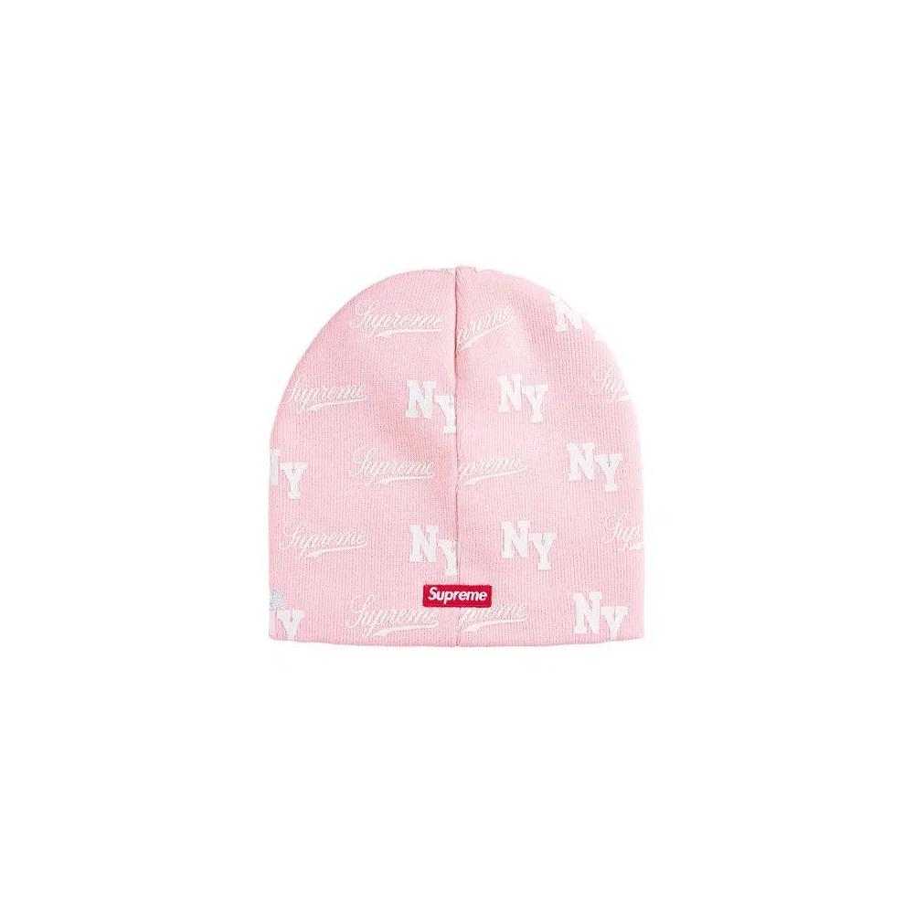 Шапки-бини Supreme New Era Monogram Beanie 'Pink' 2