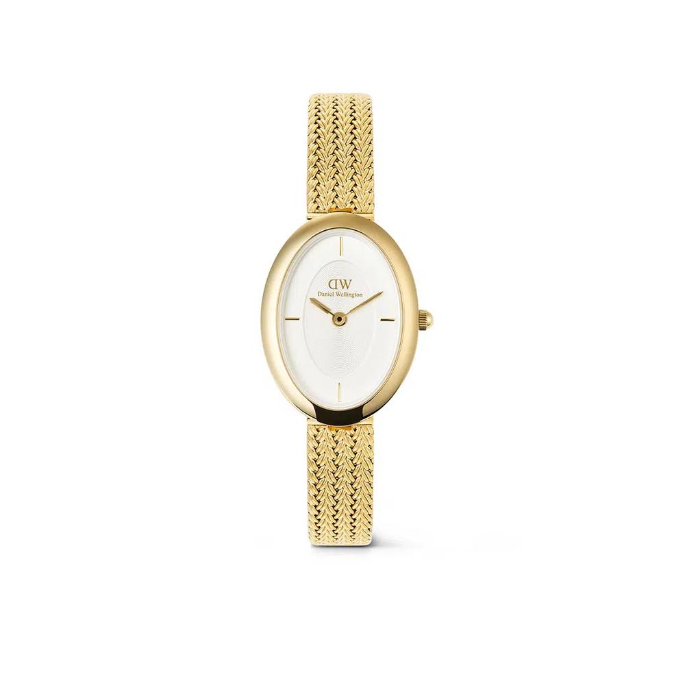 Juliette Braided Mesh White Silver Sunray Gold Women Watch — часы из нержавеющей стали, официальные оригинальные часы DW. 1