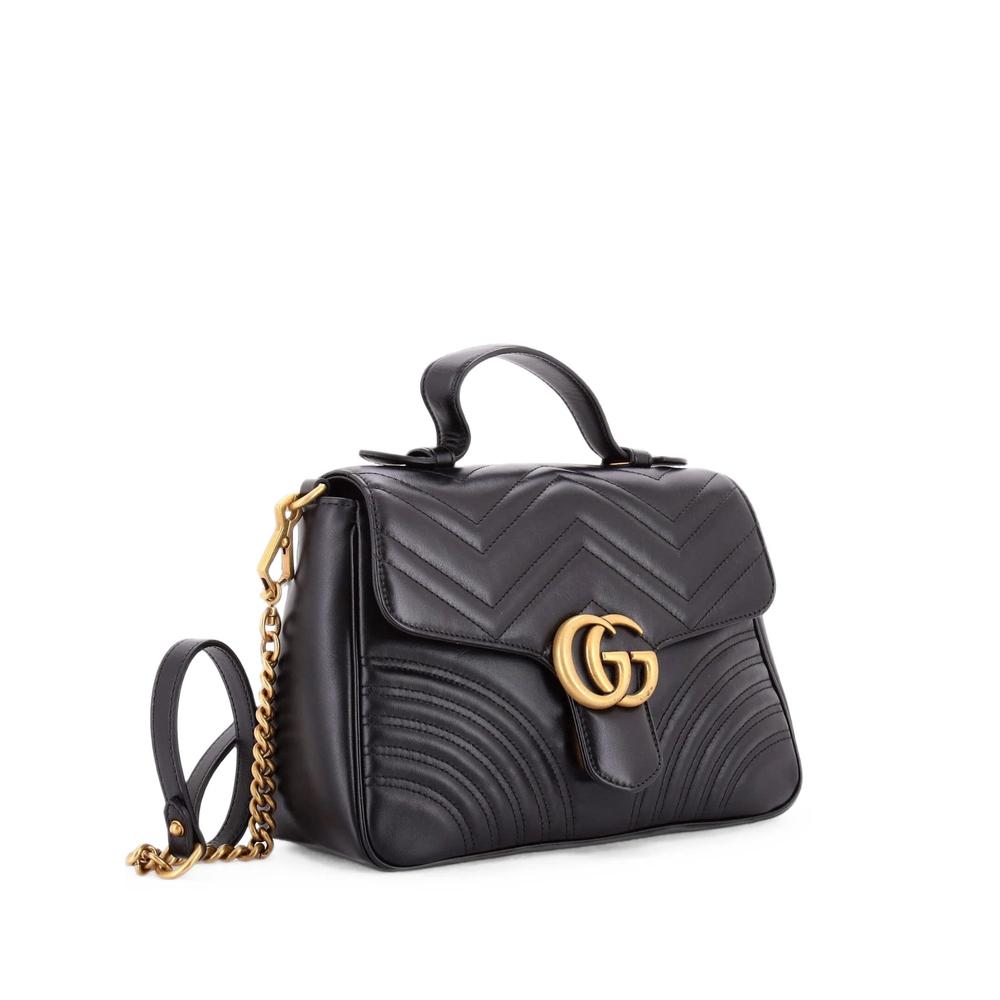 GG Marmont Top Handle Flap Bag Matelasse Leather Small satchel 1