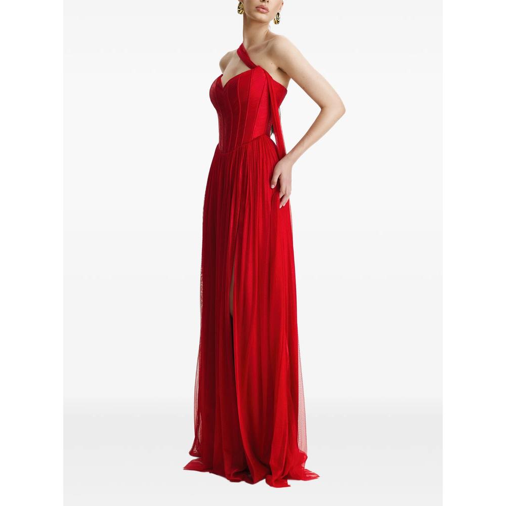 scarf-detail corset maxi dress 2