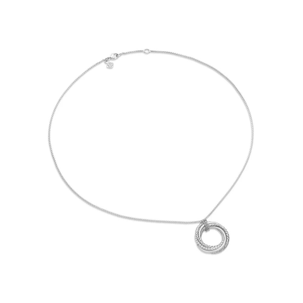 Серебряное колье с бриллиантами (21 мм) 2