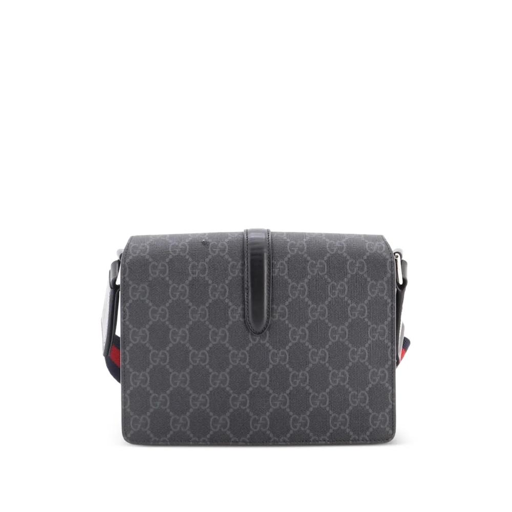 Мини-сумка через плечо Front Buckle Web Messenger Bag GG Coated Canvas 2