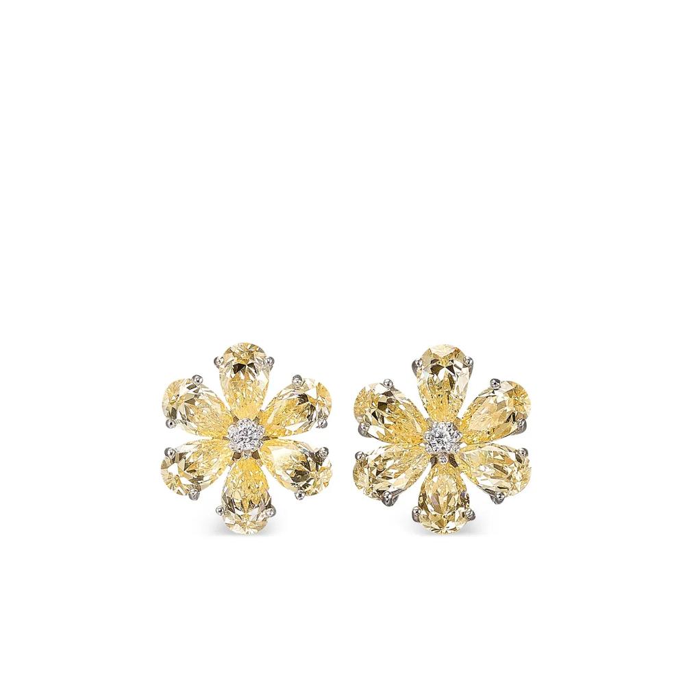 Серьги-клипсы Marguerite Daisy из белого золота 1