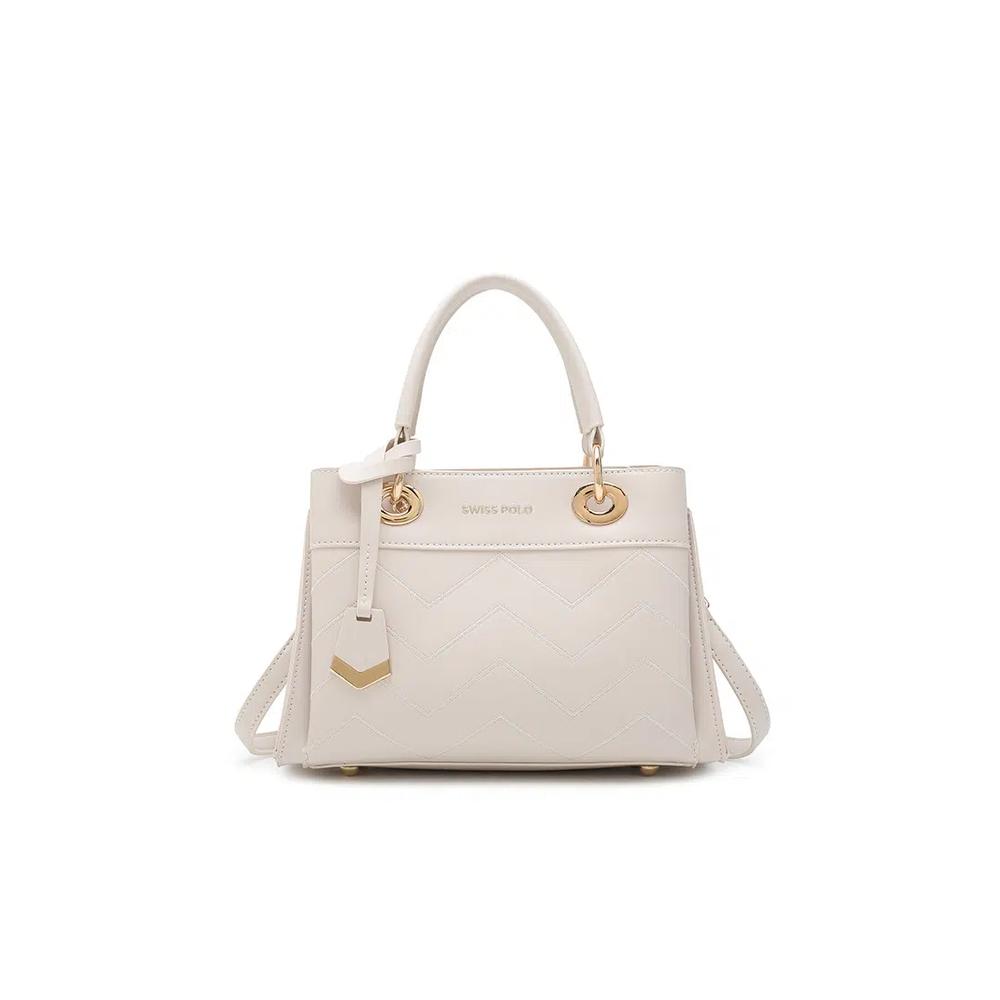 Женская стеганая сумка Zig Zag Top Handle / Crossbody / Shoulder - белая 1