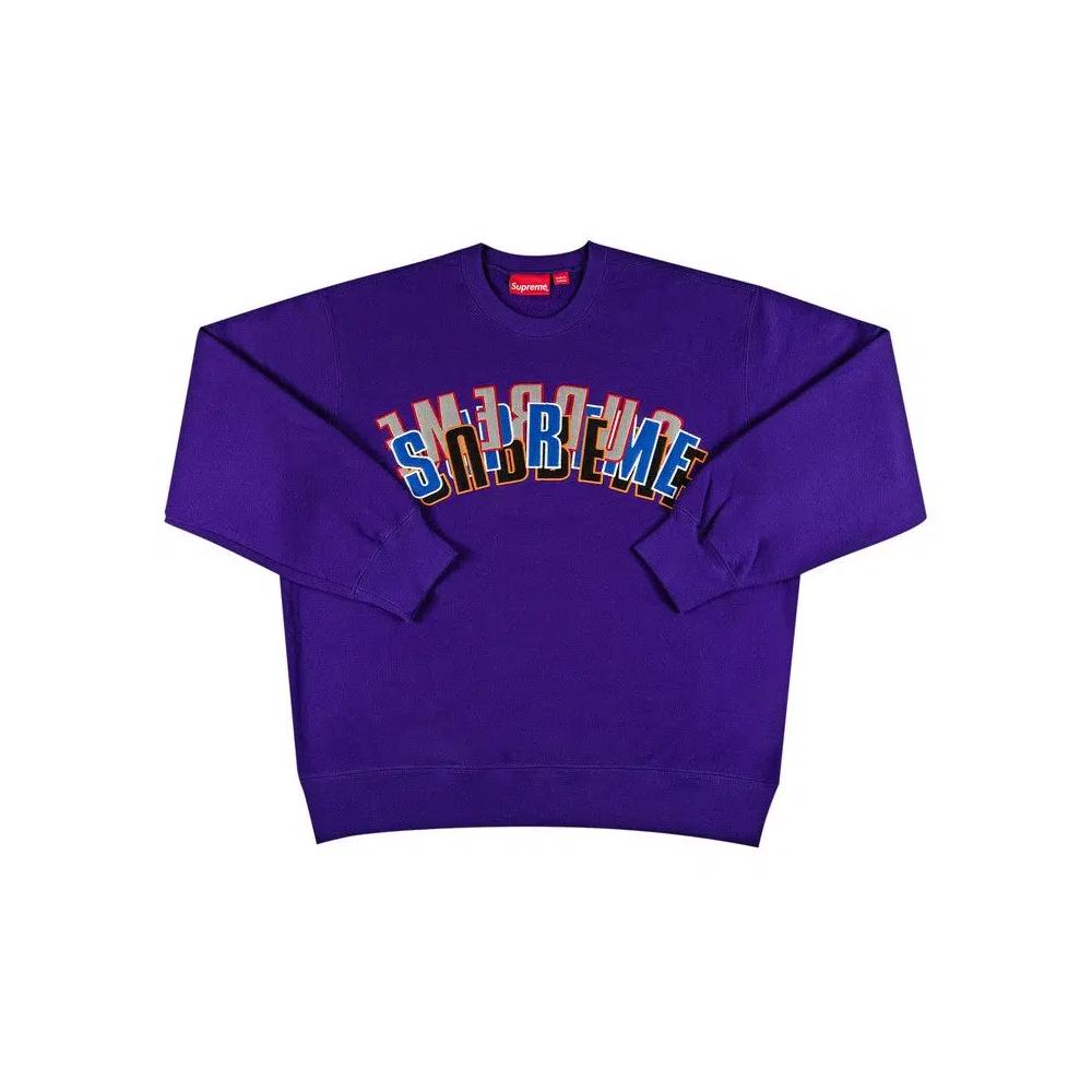 Свитшоты Supreme Stacked Crewneck 'Purple' 1