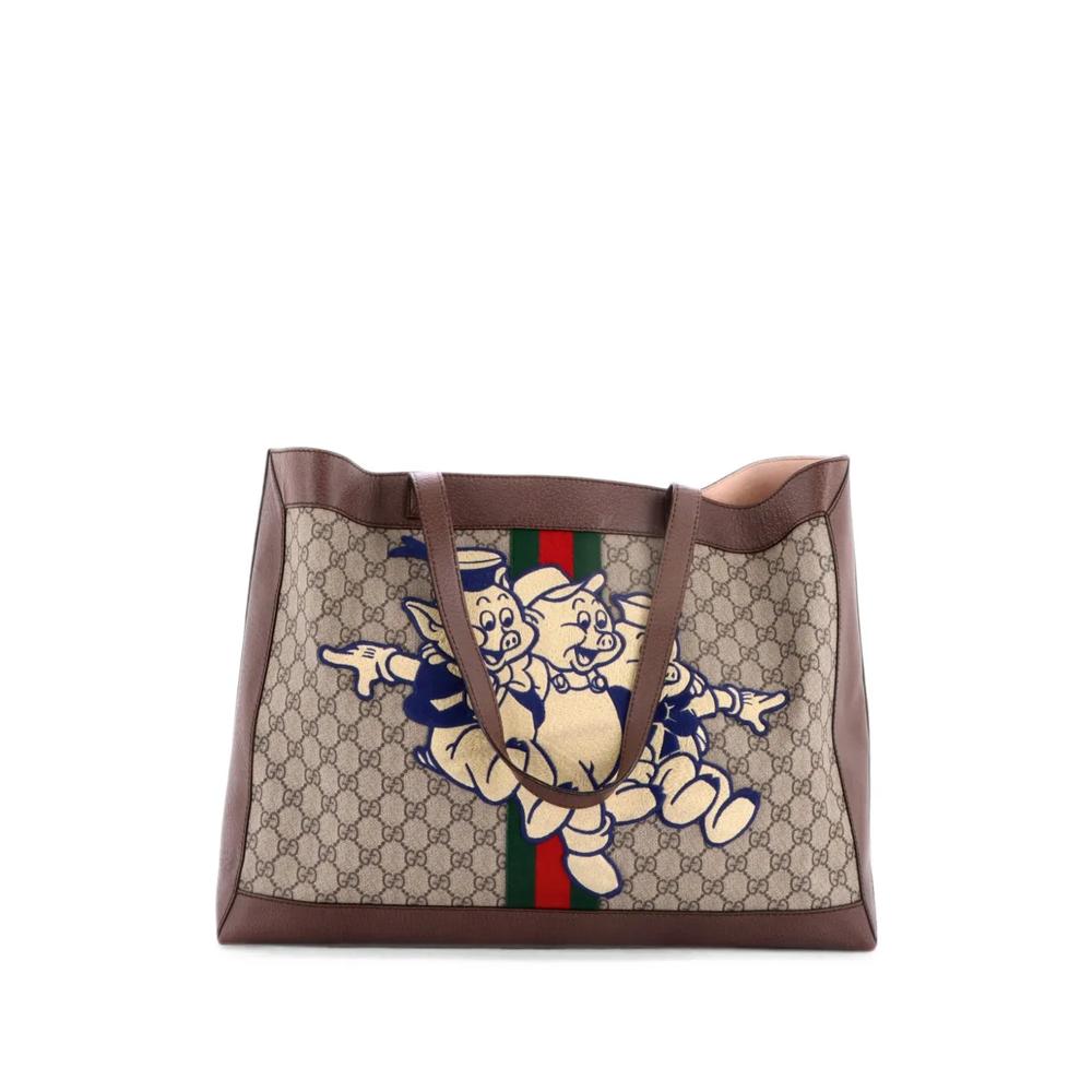 Сумка-тоут Disney Three Little Pigs Ophidia Soft Open GG Coated Canvas East West 2
