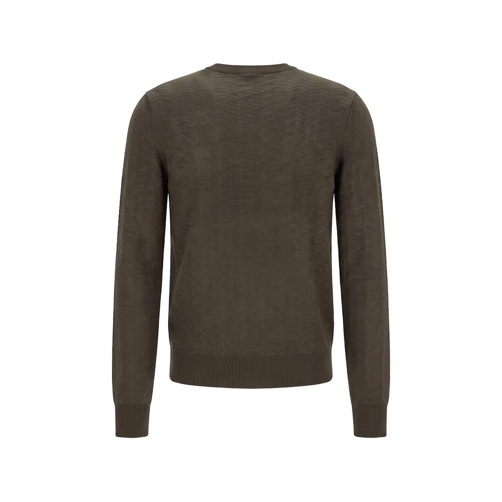 chevron-patterned crew-neck sweater 2