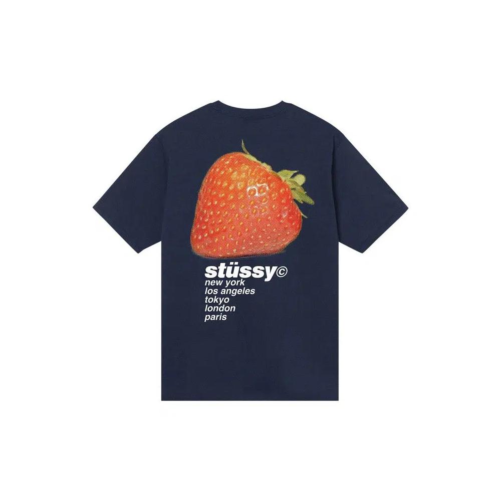 Футболки Stussy Strawberry Tee 'Navy' 2