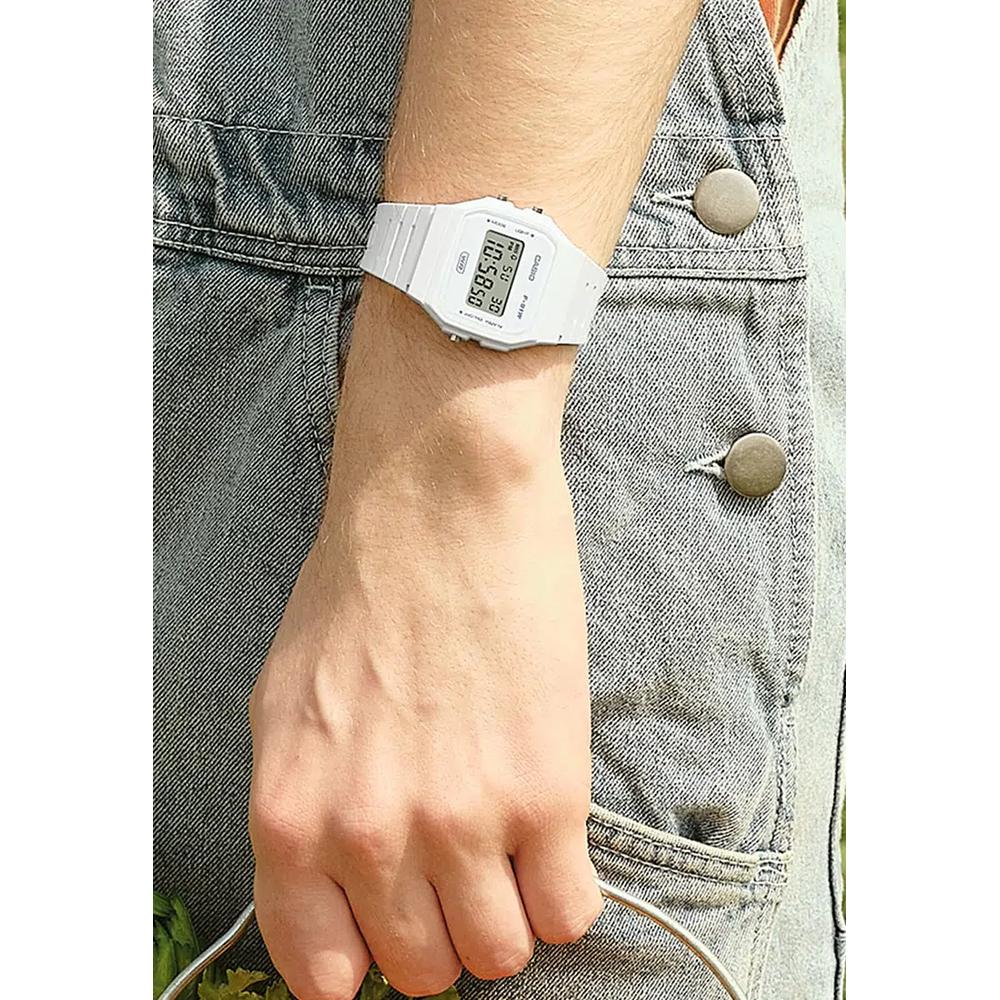 Pop Series Men Digital Watch F-91WB-7A, белый ремешок из смолы 3
