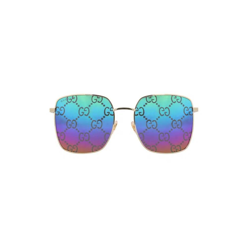 Gucci Square Frame Metal Sunglasses 'Золотой/Мультиколор' 2