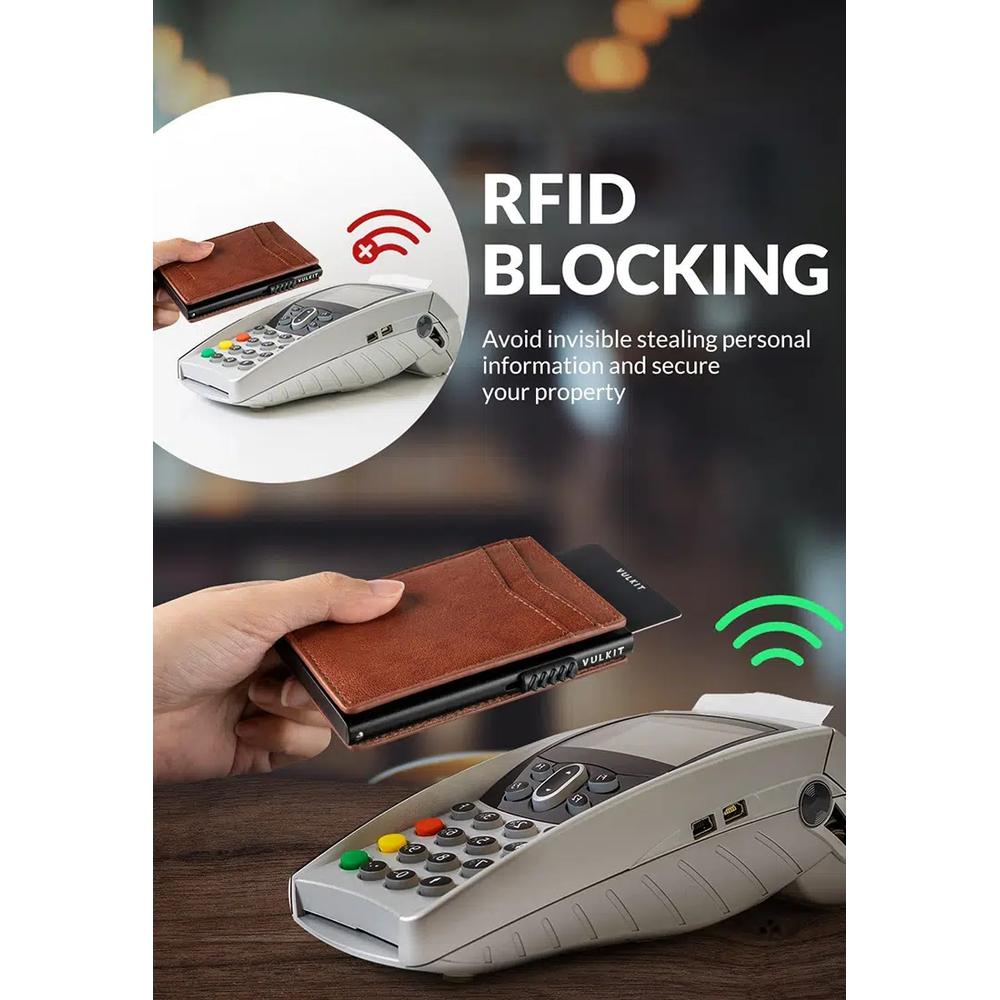 Винтажный кожаный чехол для карт с RFID-защитой CFL6606 5