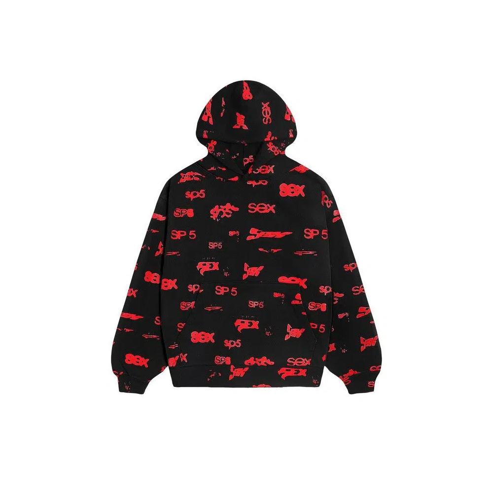 Худи Sp5der Sex AOP Hoodie 'Black' 1