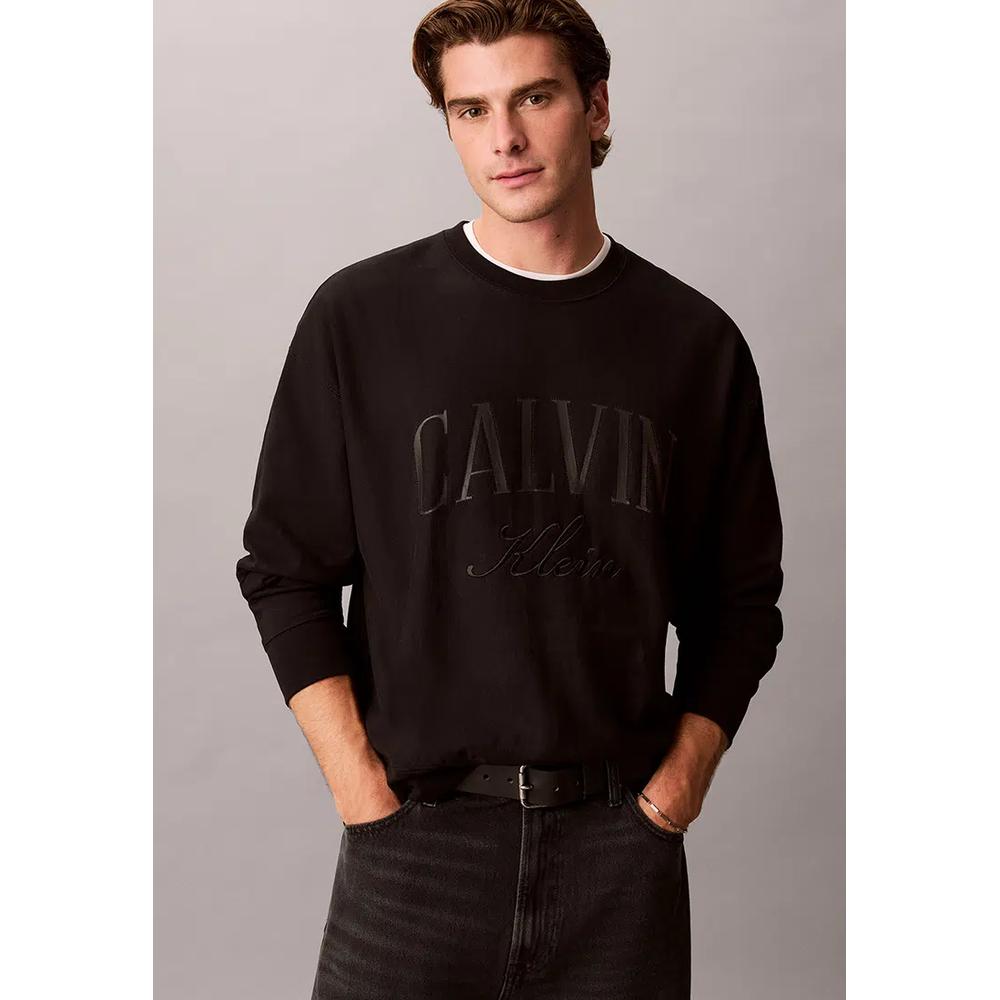 Свитшот с круглым вырезом из махровой ткани - Calvin Klein Jeans 1