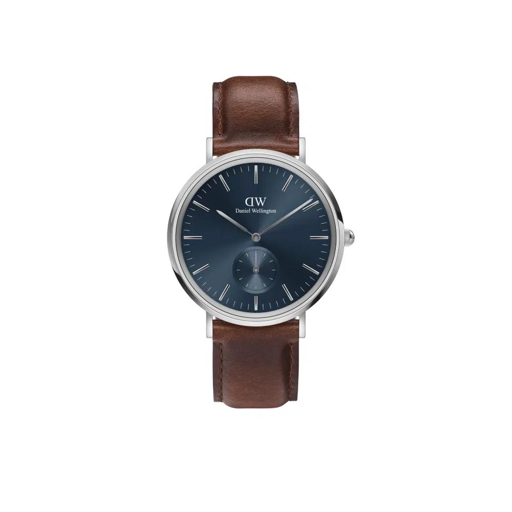 Classic Multi-Eye 40mm St Mawes Arctic Silver Blue Dial - Многоциферблатные часы для мужчин - Часы из нержавеющей стали с кожаным ремешком - Модные часы - DW Official - Authentic 1
