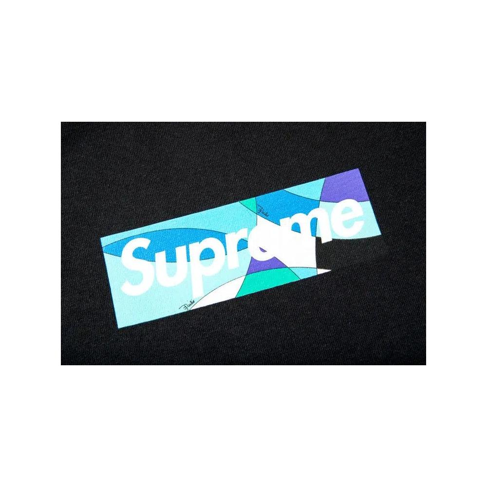 Футболка Supreme x Emilio Pucci Box Logo Tee 'Black/Blue' 2