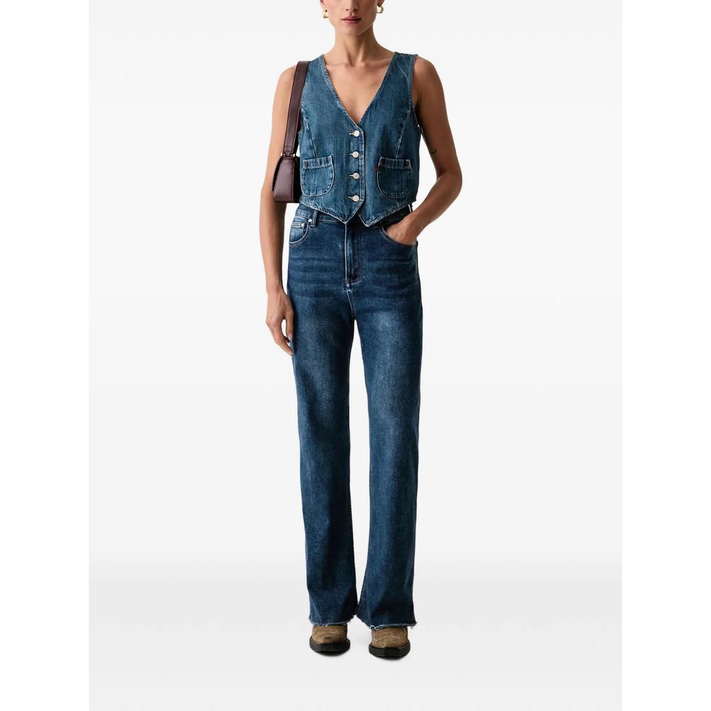 v-neck denim waistcoat 2
