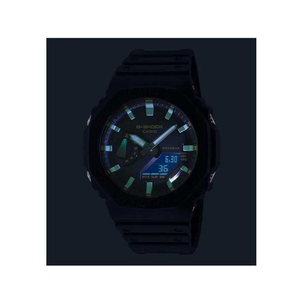 Мужские спортивные часы GA-2100RC-1A с черным ремешком из смолы 4