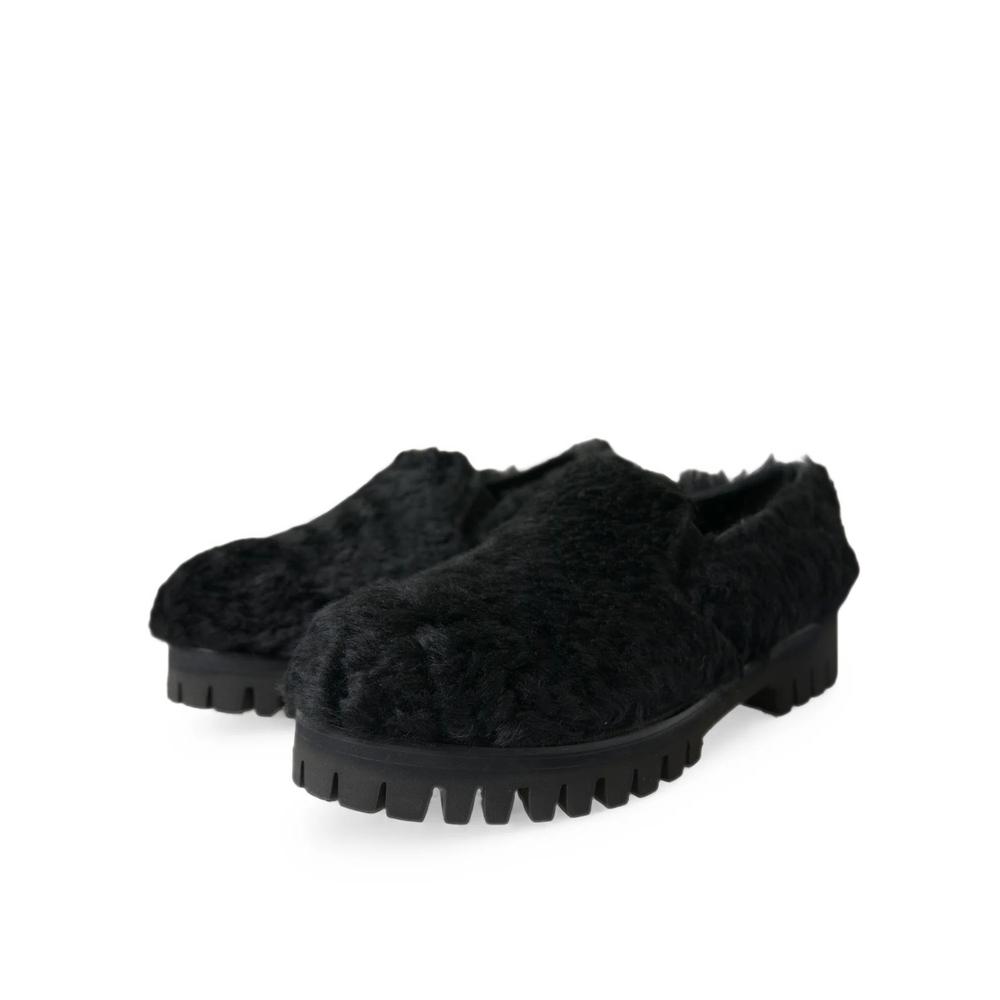 fur-covered lug-sole loafers 2