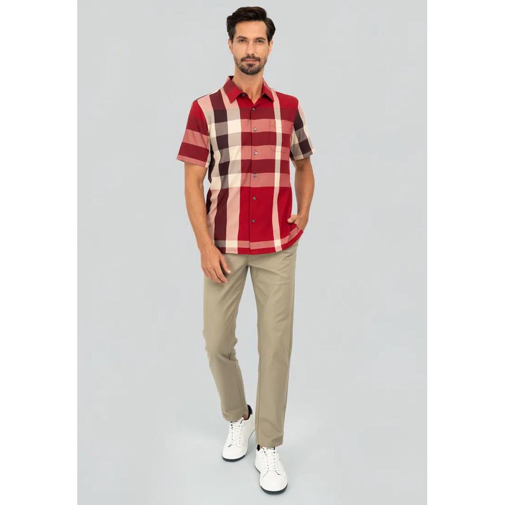 Polo Haus - Мужская рубашка с коротким рукавом Signature Fit из смесового бамбука MBSS161 5