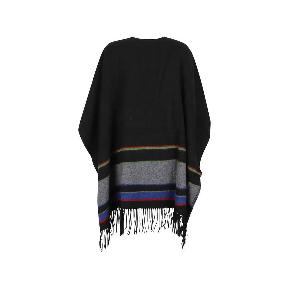hook-fastening fringed cape jacket 2