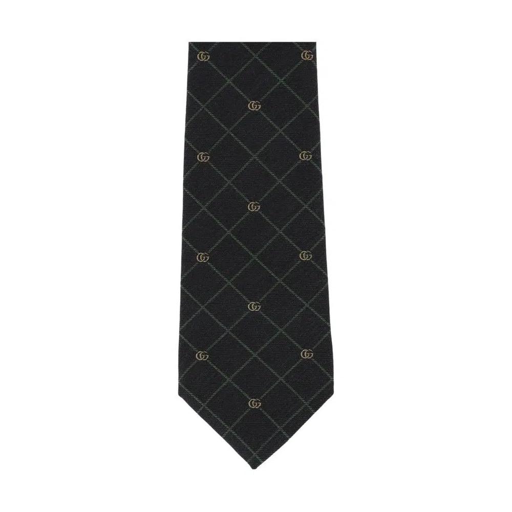 Галстуки Gucci Double G/Check Silk Jacquard Tie 'Blue' 3