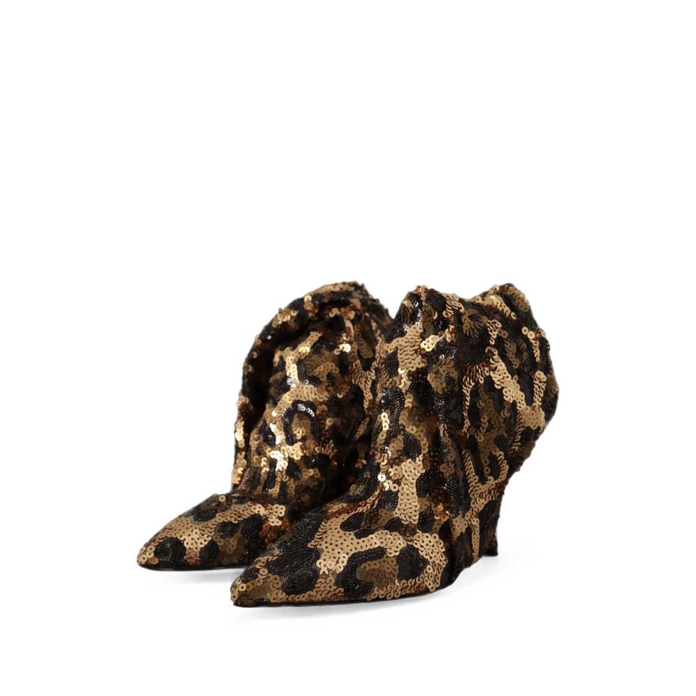 leopard-print sequin-embellished ankle boots 2