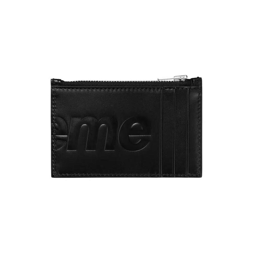 Кошельки Supreme Leather Zip Card Holder 'Black' 2