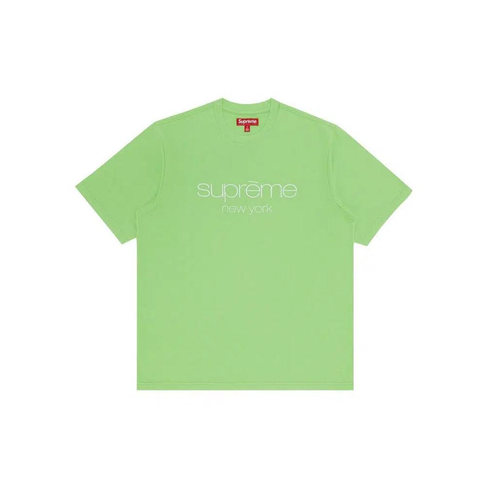 Футболка Supreme Classic Logo Short-Sleeve Top 'Lime' 1