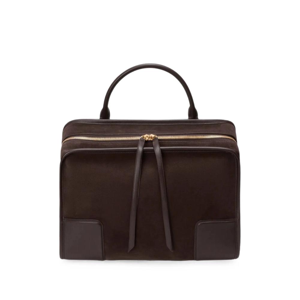 medium Amazona 180 leather-trimmed suede tote bag 2