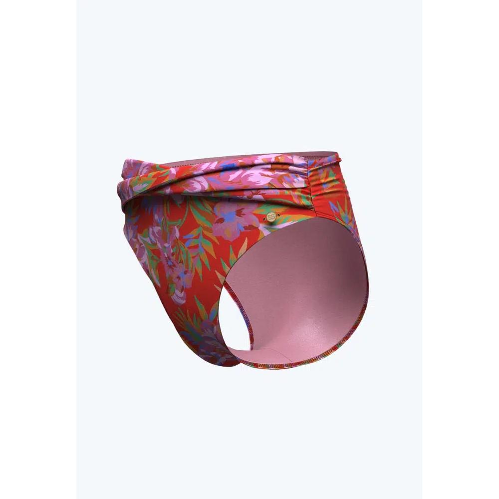 Joyful Florals Красные классические брюки с перекрестной лентой 2