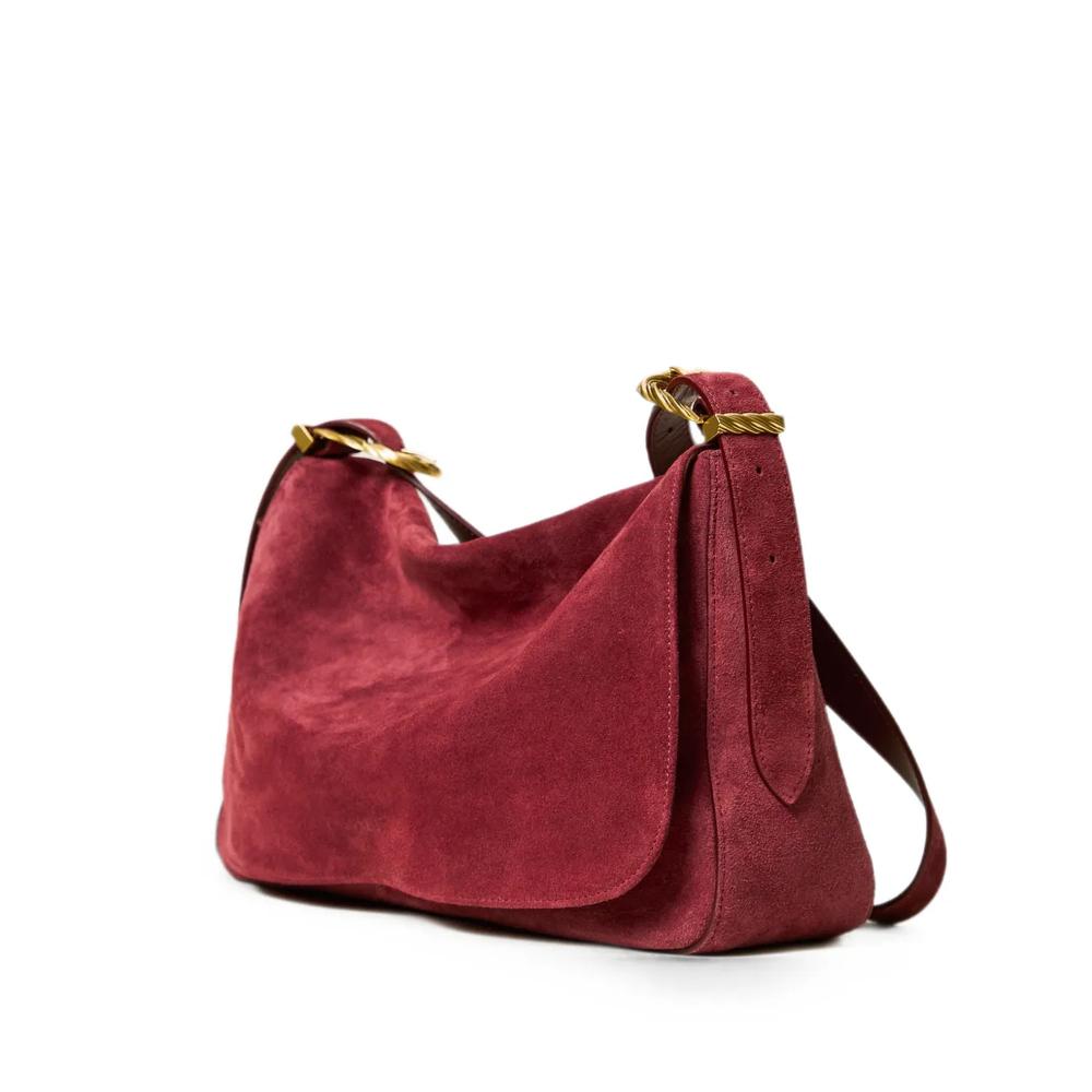 medium Liliane suede bag with buckles 1