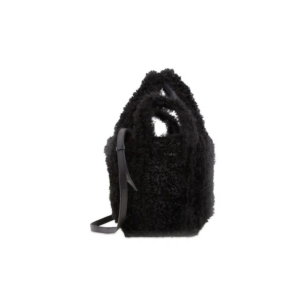 Сумки-тоут Balenciaga Everyday 2.0 XS North-South Faux-Fur Tote 'Черный' 1