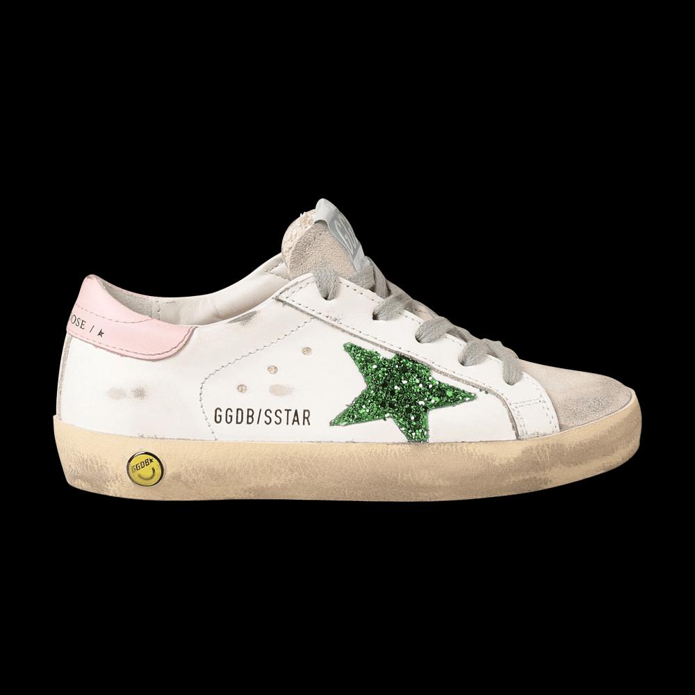 Кроссовки Golden Goose Superstar Kids 'White Emerald Green Glitter' 1