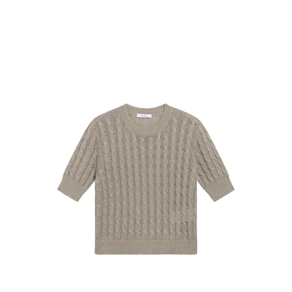 cable-knit short-sleeve sweater 1