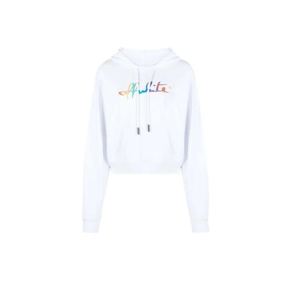 Топы Off-White Rainbow Crop Hoodie 'White/Multicolor' 1