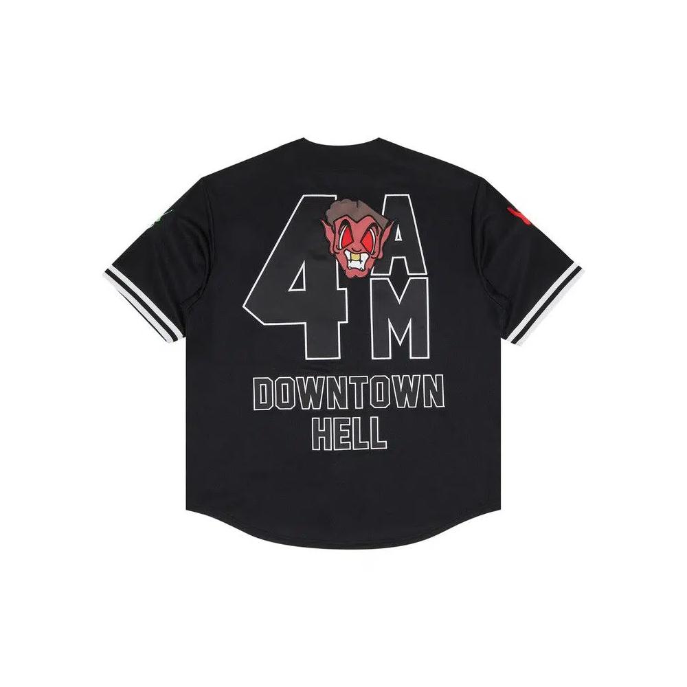 Джерси Supreme x Mitchell & Ness Downtown Hell Baseball Jersey «Black» 2