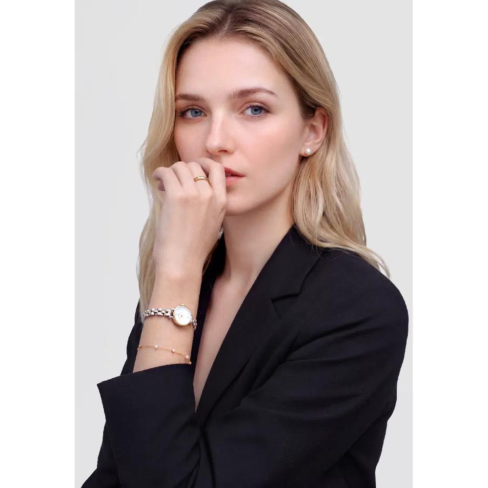 Petite Mini 3-Link Two Tone Gold - женские часы из нержавеющей стали DW, официальные, оригинальные 7