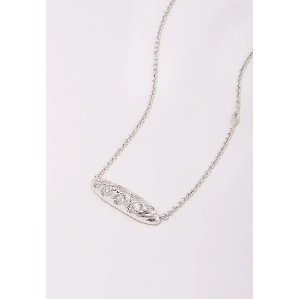 Серебряное колье с багетной огранкой Pave 3