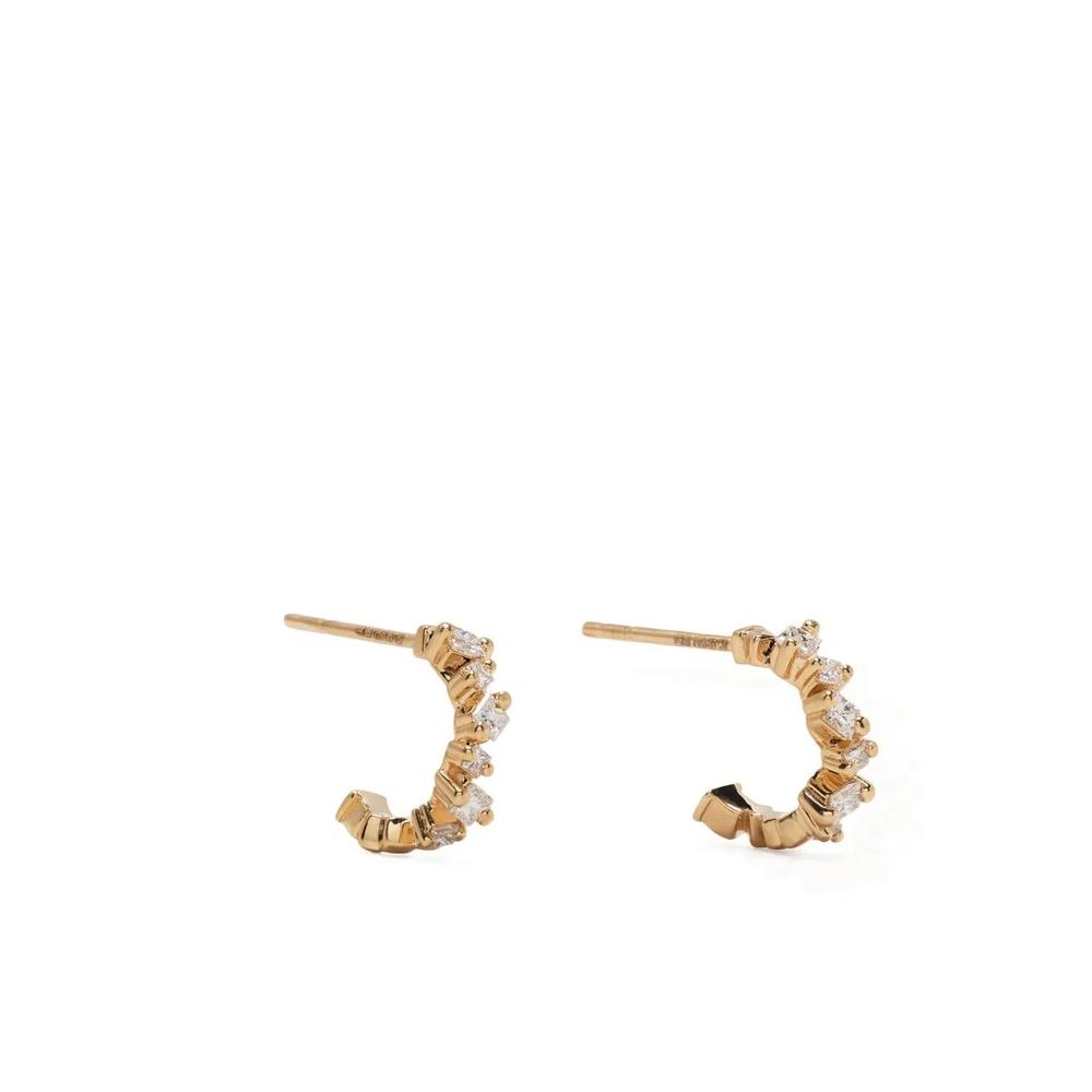 Серьги Princess Cut из желтого золота с бриллиантами 1