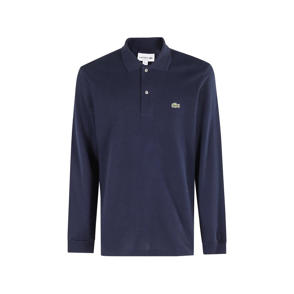 long-sleeve logo-patch polo shirt 1