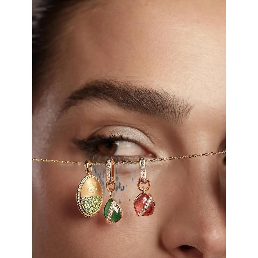 medium Liberté diamond and watermelon tourmaline charm 2
