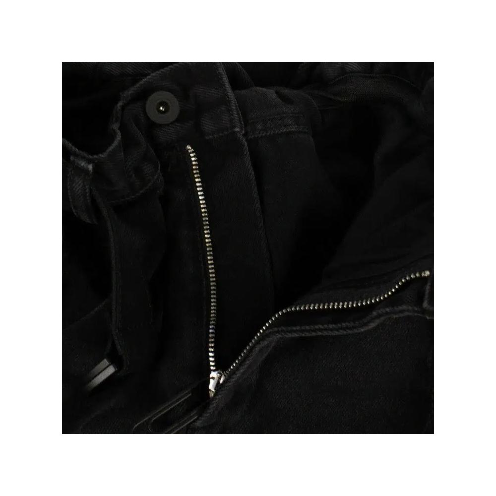 Off-White Узкие джинсы с ремнем 'Черный' 3