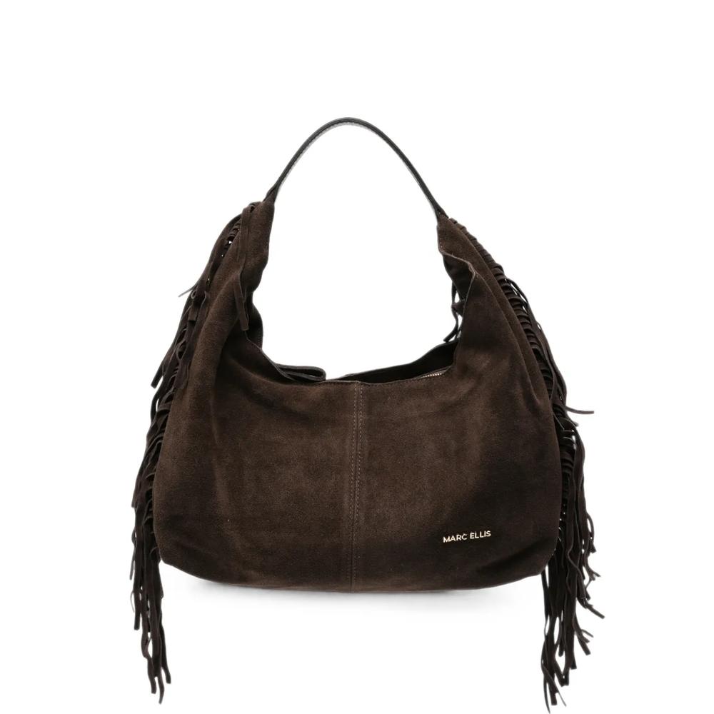 Aria fringe-trim suede shoulder bag 1