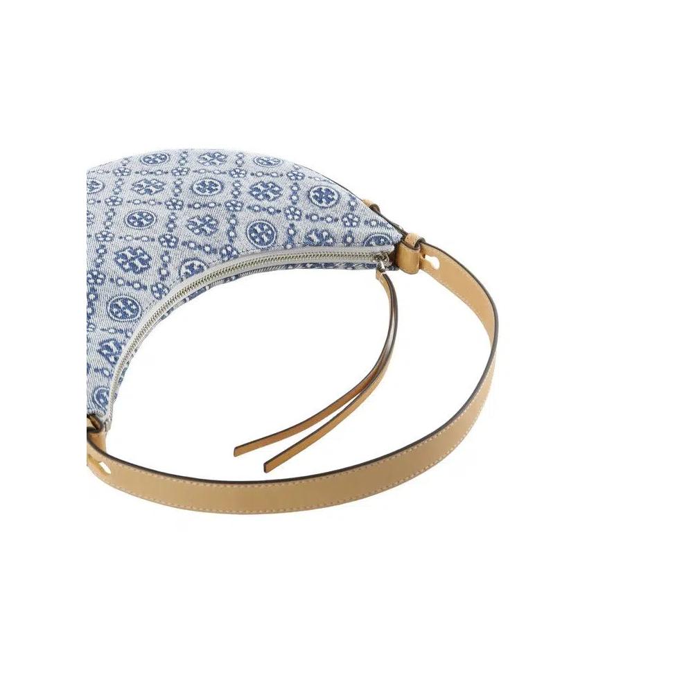 Сумки через плечо Tory Burch Romy Denim Half Moon Bag 'Пудрово-голубой' 3