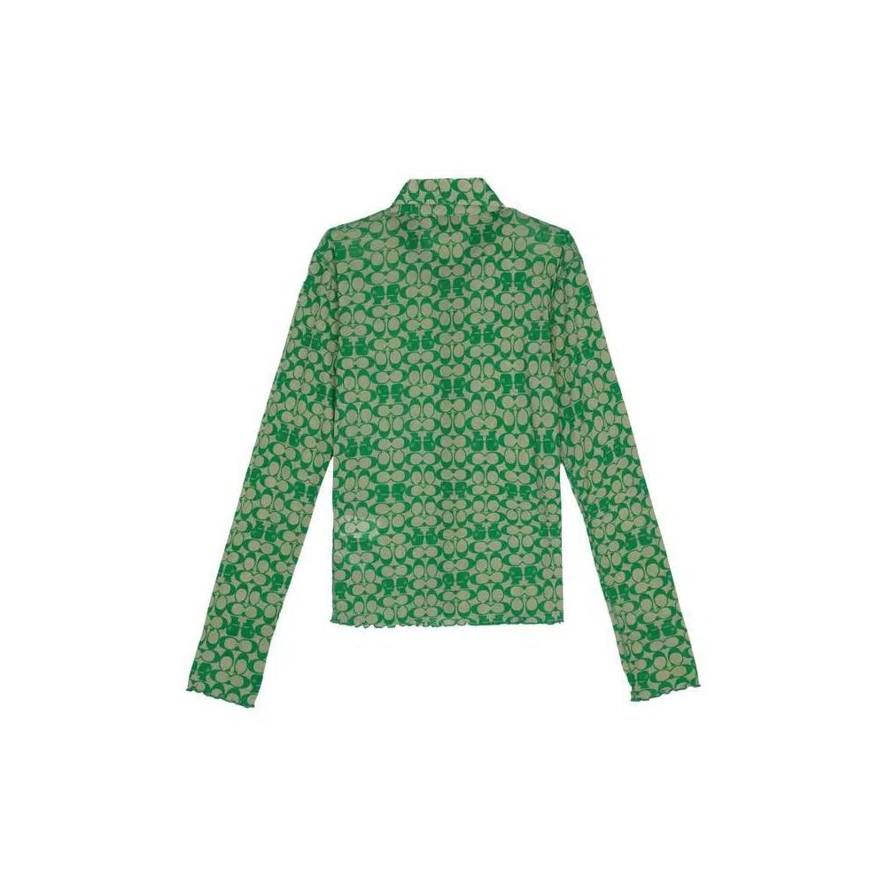 Рубашки на пуговицах Brain Dead x Coach Printed Mesh Button Up Shirt 'Dark Green' 2