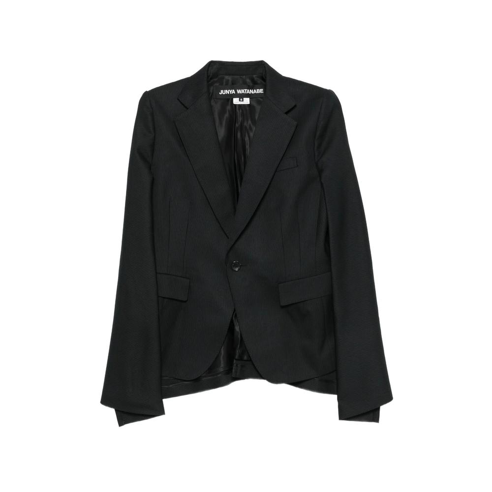 pinstripe-pattern cape-style blazer 1