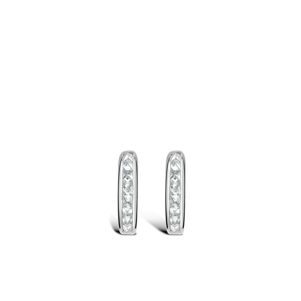Серьги-кольца RockChic из белого золота с бриллиантами 1