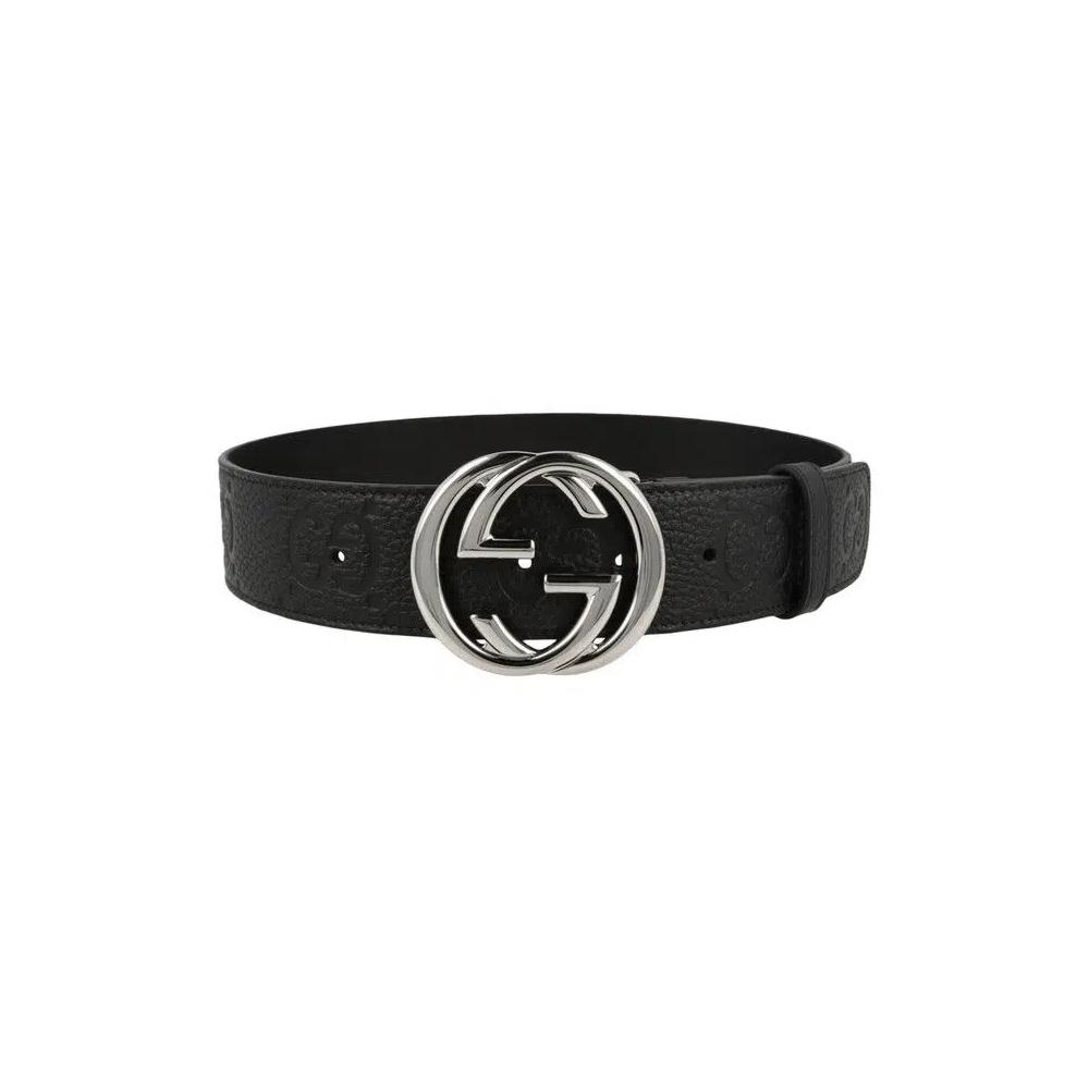 Ремни Gucci Wide Belt With Interlocking G 'Black' 1