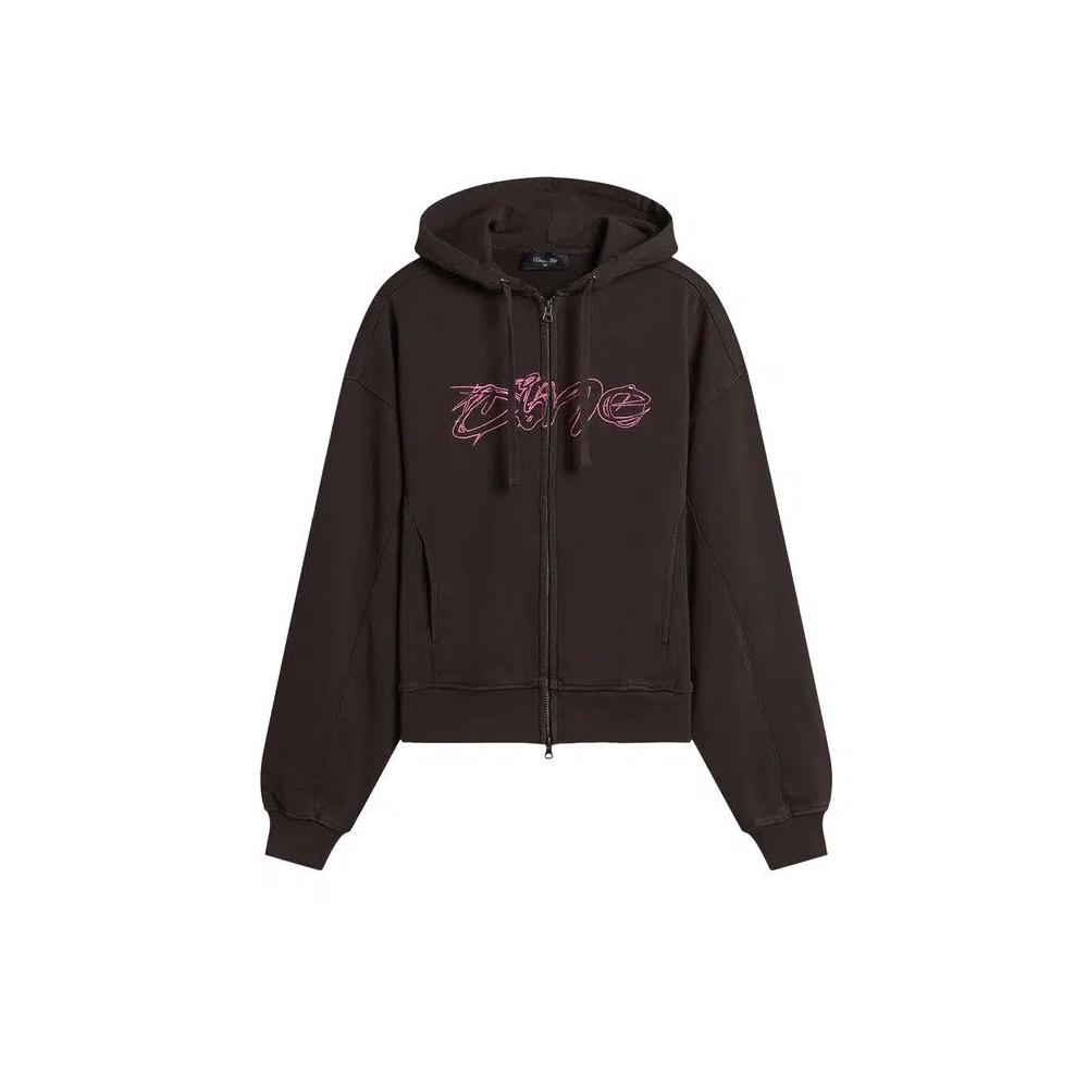 Толстовки Dime Distressed Terry Zip Hoodie 'Acid Brown' 1